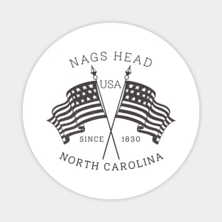 Nags Head, NC Summertime Vacationing Patriotic Flags Magnet